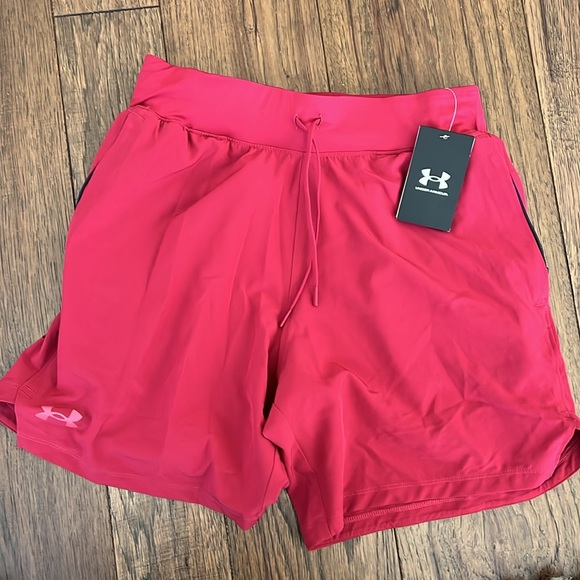 UA Speedpocket 7'' Cardinal  Shorts - Picture 8 of 10